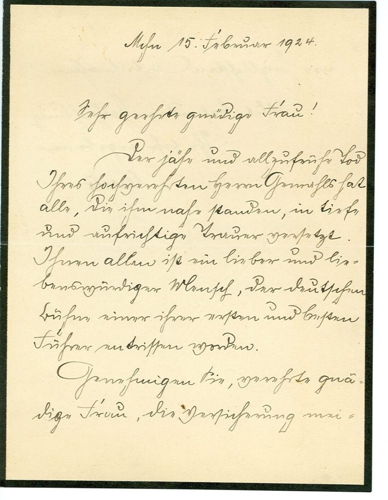 Brief von Heinrich Lersch