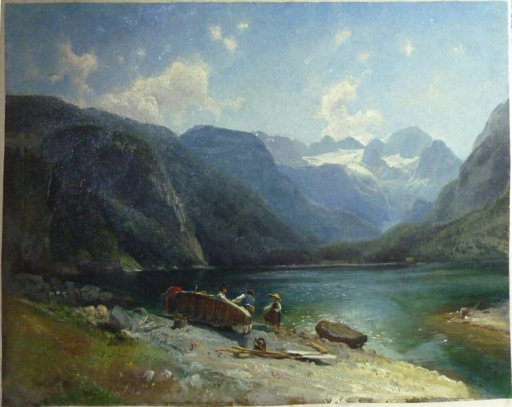 Julius Rollmann, Der Gosausee mit Blick auf das Dachsteinmassiv, 1859, Kunstpalast, Düsseldorf, ...