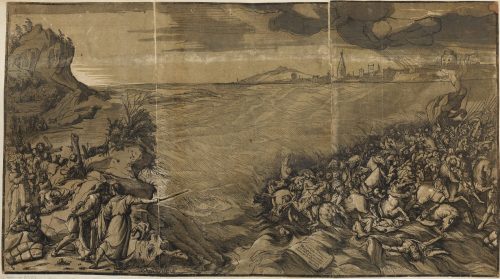 Andrea Andreani (Stecher*in), Der Untergang der Armee des Pharao im Roten Meer, 1589