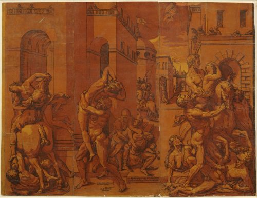 Andrea Andreani (Holzschneider*in), Der Raub der Sabinerinnen, 1585