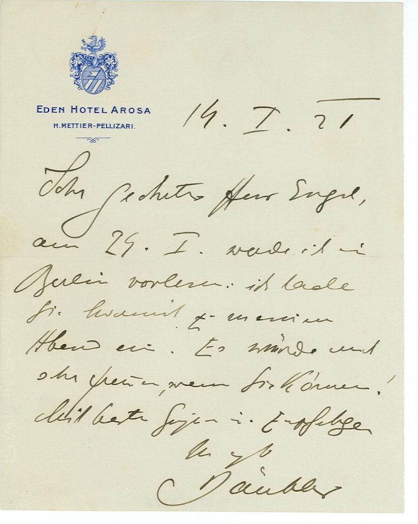 Brief von Theodor Däubler