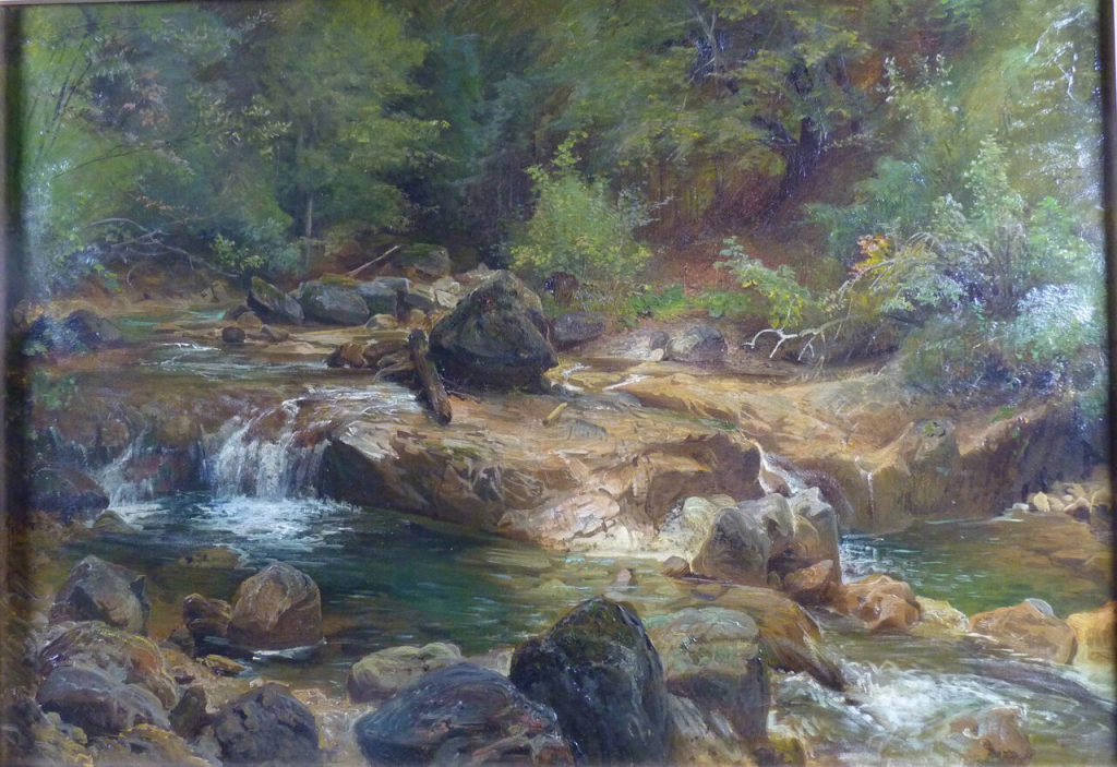 Julius Rollmann, Waldbach (Studie), vermutlich 1859, Kunstpalast, Düsseldorf, Dauerleihgabe der ...