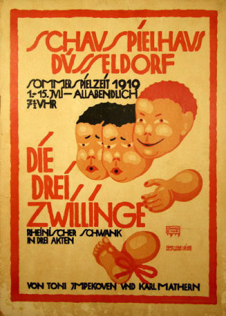 Theaterplakat zu "Die drei Zwillinge"