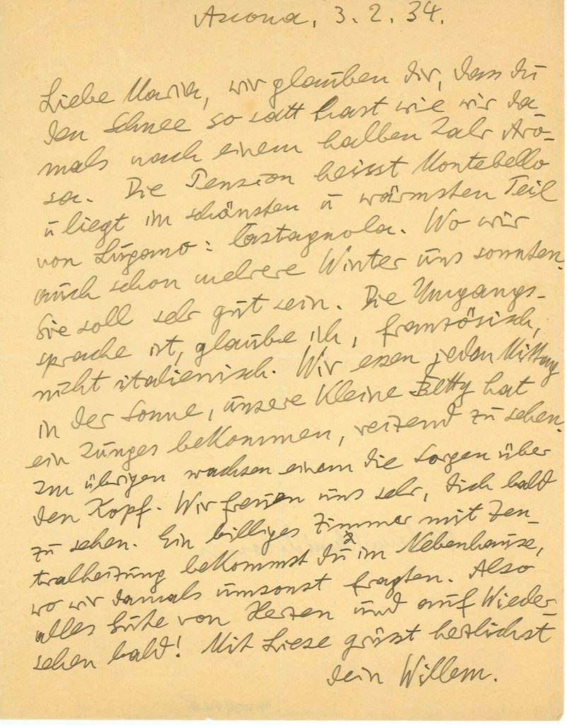 Brief von Wilhelm Schmidtbonn