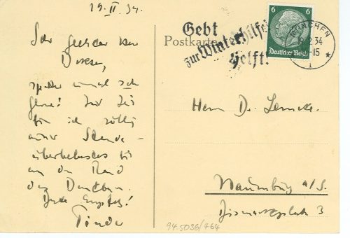 Postkarte von Wilhelm Pinder