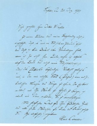 Brief von Hans Carrosa