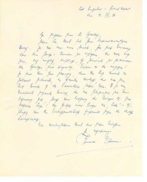 Brief von Thomas Mann