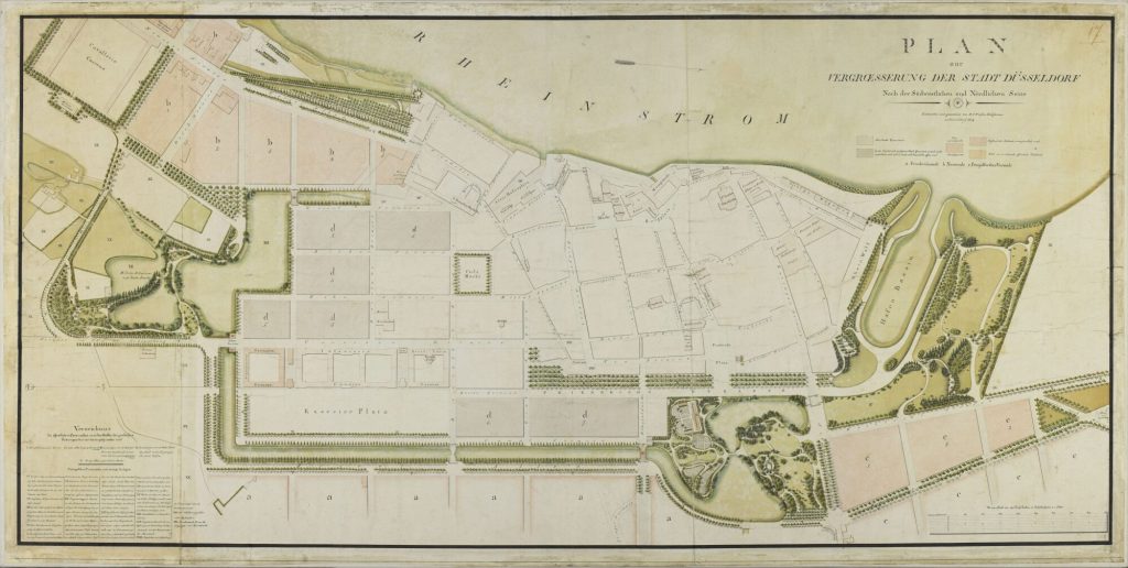 Plan zur Vergrößerung der Stadt Düsseldorf