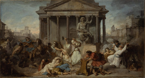 Pierre Subleyras, Judas Makkabäus zerstört den Altar und die Statue des Jupiter, ca. 1735, Kuns ...