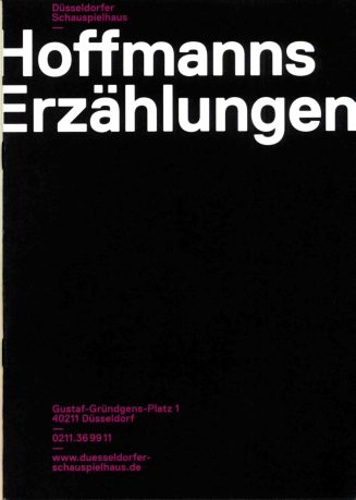 Programmheft zu "Hoffmanns Erzählungen" nach E.T.A. Hoffmann und Jacques Offenbach. Düsseldorf, ...