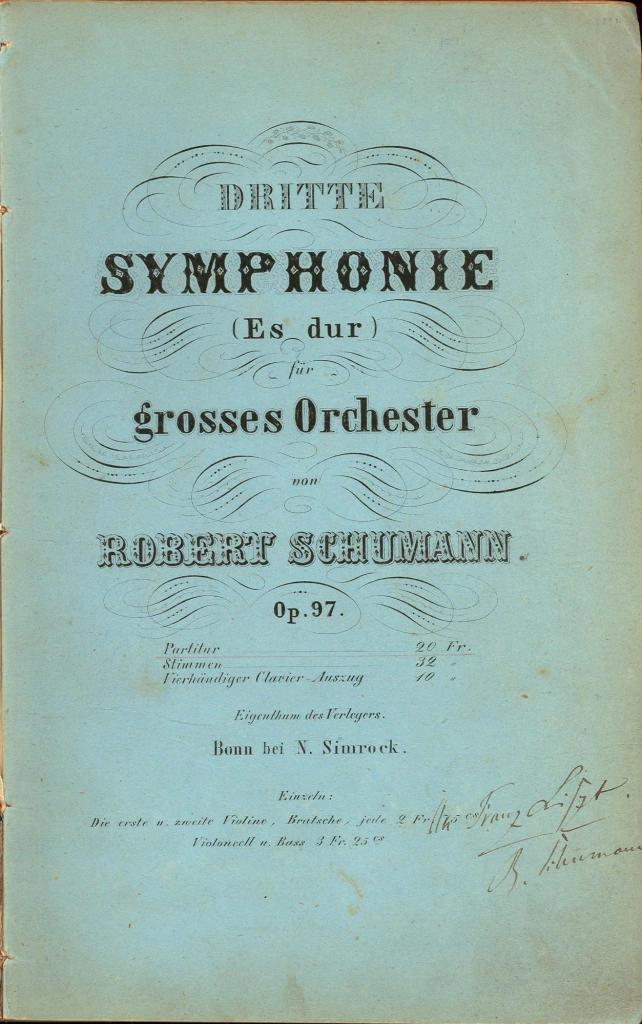 Widmung der "Rheinischen Sinfonie" an Franz Liszt