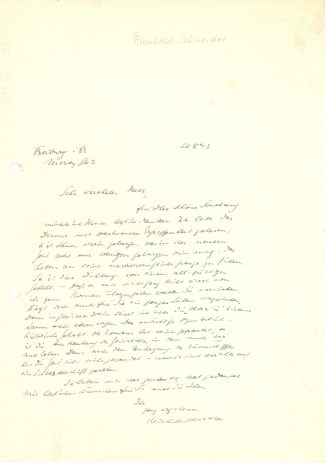 Brief von Reinhold Schneider