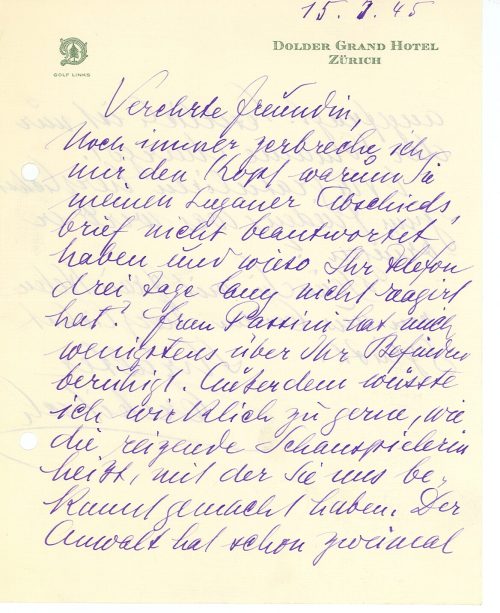 Brief von Siegfried Trebitsch