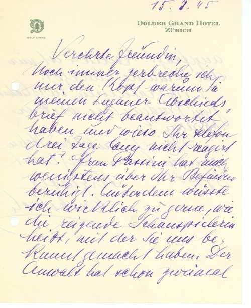 Brief von Siegfried Trebitsch