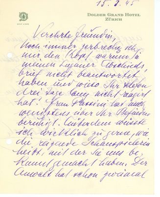 Brief von Siegfried Trebitsch