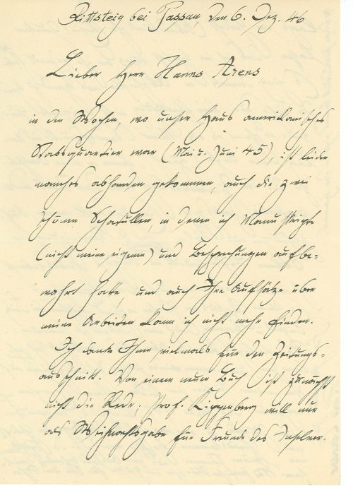 Brief von Hans Carossa