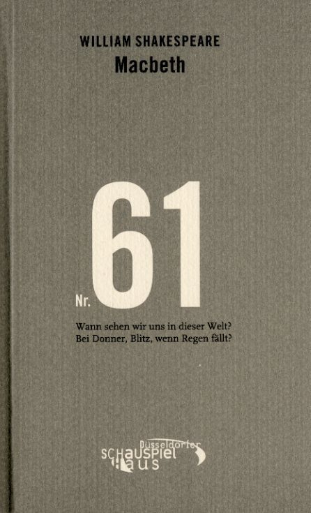 Programmheft "Macbeth" von William Shakespeare. Premiere am 26.9.2005 im Großen Haus, Düsseldor ...