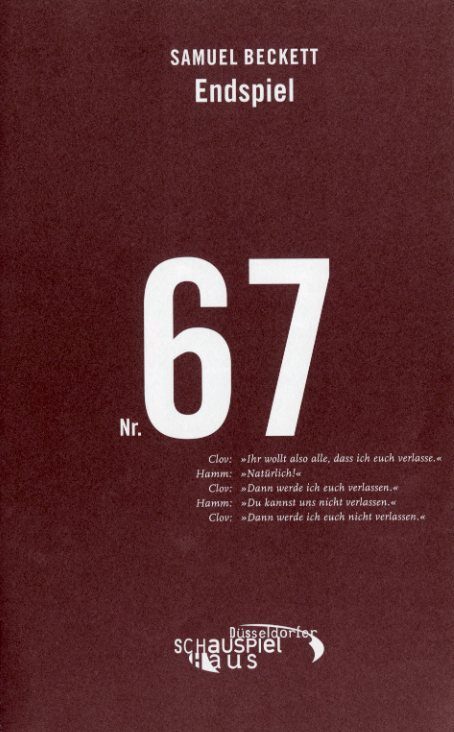 Programmheft "Endspiel" von Samuel Beckett. Premiere am 17.12.2005 auf der Probebühne, Düsseldo ...