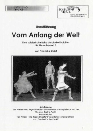 Programmheft "Vom Anfang der Welt" von Franziska Steiof. Premiere am 15.3.2005 im Kinder- und J ...