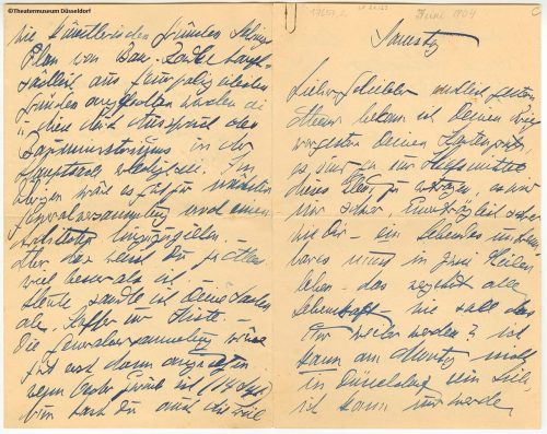 Brief 2 - ca. Juni 1904 Louise Dumont an Gustav Lindemann, Seite 1