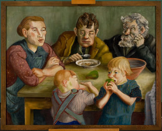 Die Mahlzeit - Arbeiterfamilie am Tisch, 1940