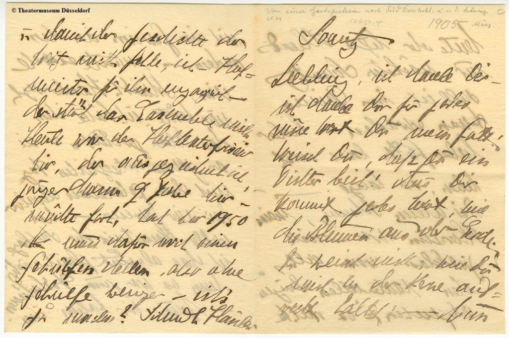 Brief 7 - März 1905 Louise Dumont an Gustav Lindemann, Seite 1