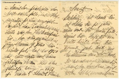 Brief 7 - März 1905 Louise Dumont an Gustav Lindemann, Seite 1