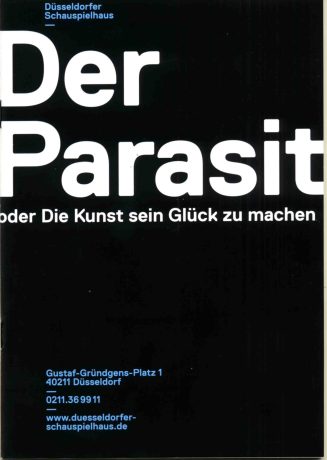 Programmheft zu "Der Parasit oder Die Kunst sein Glück zu machen" von Louis-Benoît Picard. Düss ...