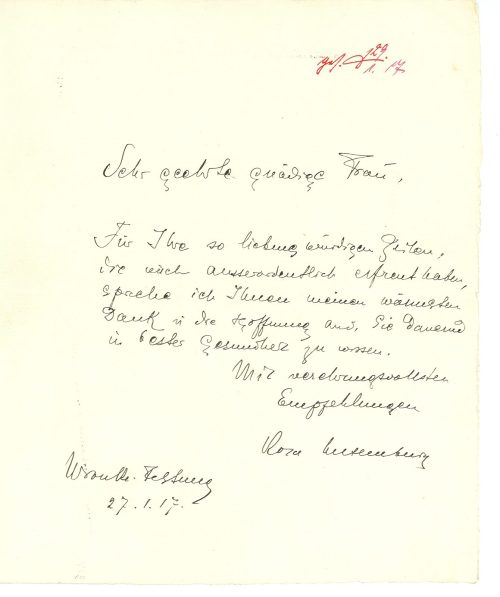 Brief von Rosa Luxemburg