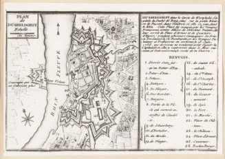 Plan von Düsseldorf mit Angabe der Tore und Bastionen