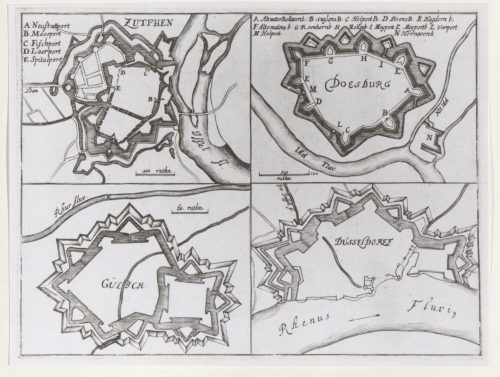 Nikolaus Person (Kupferstecher*in), Plan der Befestigungen von Düsseldorf, Jülich, Zuthpen, Doesburg 1689/92, 1689 - 1692