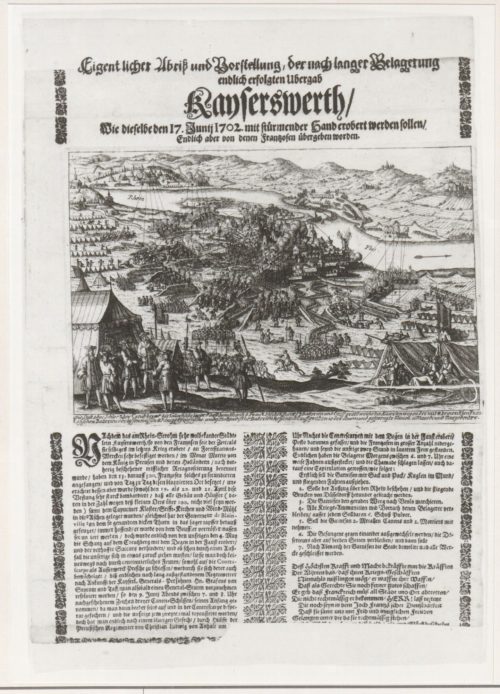 Übergabe von Kaiserswerth. Flugblatt, 1702