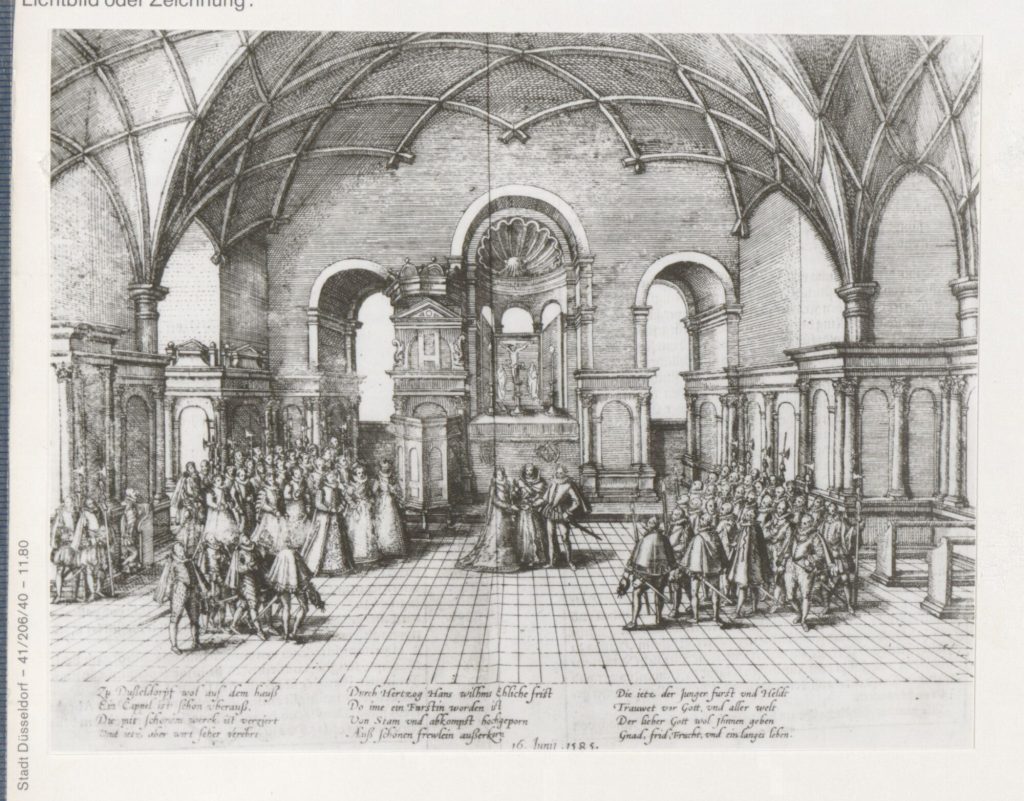 Beschreibung derer Fürstlicher Güligscher ec. Hochzeit: Trauung in der Schlosskapelle am 16. Juni 1585