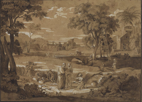 Joseph Anton Koch (Künstler*in), Landschaft mit Boas und Ruth, 1799