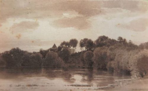 Karl Theodor Reiffenstein (Künstler*in), Waldlandschaft mit See, April 1860