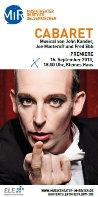 Info-Flyer zu "Cabaret" - Musical von John Kander und Fred Ebb. Gelsenkirchen, 15.9.2013 (2013/ ...