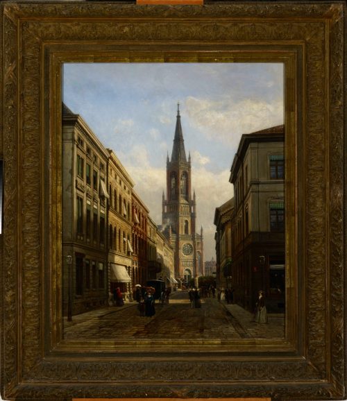 Franz Stegmann (Künstler*in), Blick durch die Königstraße auf die Johanneskirche, 1891