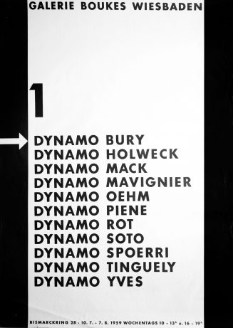 Dynamo 1. Galerie Boukes Wiesbaden 10.07.-07.08.1959