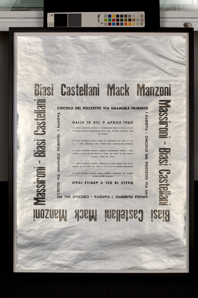 Biasi, Castellani, Mack, Manzoni (Nuova Concezione Artistica). Circolo del Pozzetto, Padua, 09.-[20.]04.1960