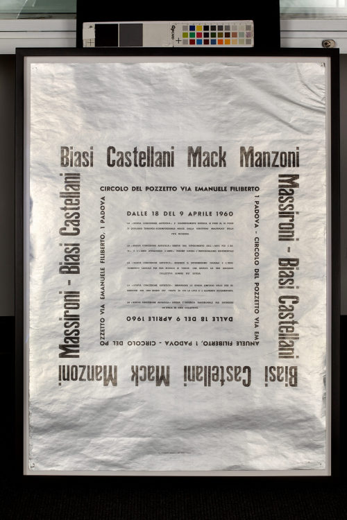 Circolo del Pozzetto, Padua (Beteiligte Institution), Biasi, Castellani, Mack, Manzoni (Nuova Concezione Artistica). Circolo del Pozzetto, Padua, 09.-[20.]04.1960, 1960