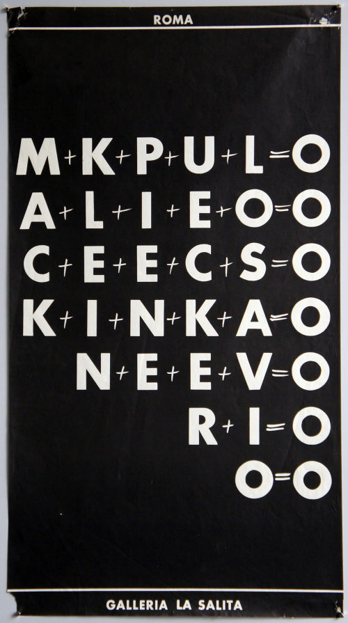 Galleria La Salita, Rom (Beteiligte Institution), Mack + Klein + Piene + Uecker + Lo Savio. Galleria La Salita, Rom,  [15.06.]1961, 1961