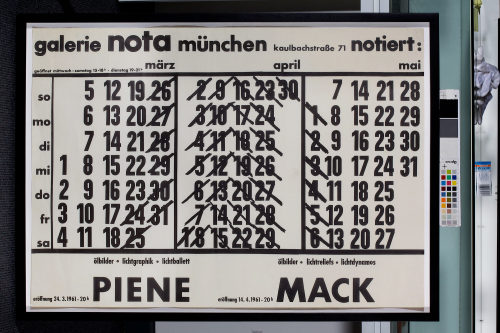 nota (Beteiligte Institution), Piene/Mack. Galerie nota, München, 24.03.1961, 1961