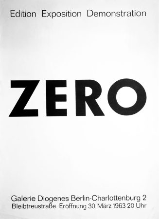 ZERO Edition Exposition Demonstration. Galerie Diogenes, Berlin, 30.03.1963