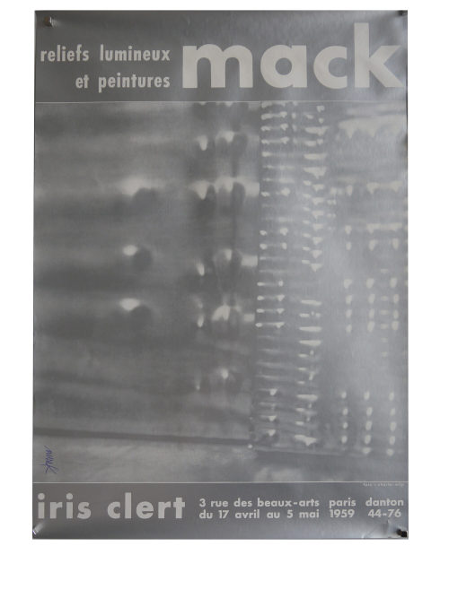 Iris Clert (Beteiligte Institution), Mack: Reliefs, Lumineux et Peintures. Galerie Iris Clert Paris, 17.04.-05.05.1959, 1959