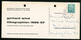 Gerhard Wind: Lithographien 1956/57, Graphisches Kabinett Hanna Weber, Düsseldorf, 22.11.-13.12.1957