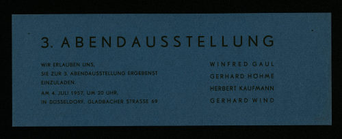 Winfred Gaul (Erwähnt), 3. Abendausstellung, 04.07.1957