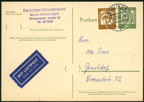 Deutscher Künstlerbund (Absender*in), Korrespondenz von Deutscher Künstlerbund an Otto Piene, 28.[04].1962