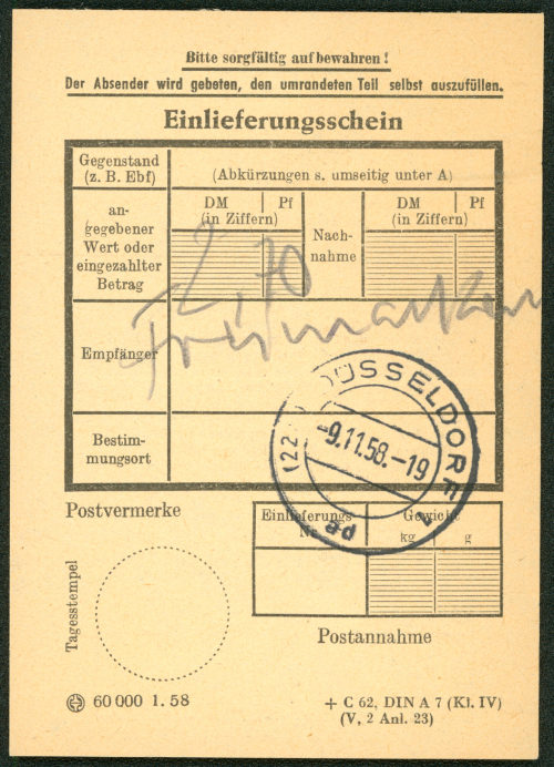 8. Abendausstellung, 09.11.1958