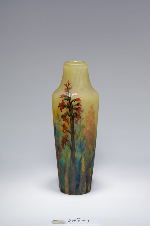 Muller Frères (Hersteller*in), Vase mit Knabenkraut, um 1910–1920