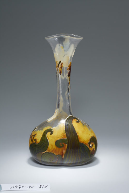 Eugène Muller (Entwurf), Flaschenvase mit Orchideendekor, 1906–1908